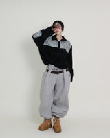 Femme Flower Pattern Quilted Fleece Long Sleeve T-Shirt (Button Detail)