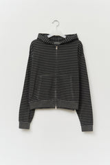 Peter Pigment Striped Zip Hoodie