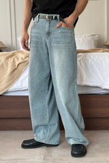 [Unisex] Wide stripe denim pants(2color)