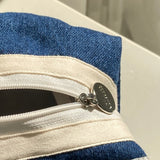 Clam round pouch _ Blue denim