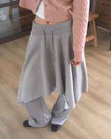 [MADE] Dili Unbalanced A-Line Layered Midi Skirt