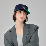 Leaf Chain VZ Monogram Pillbox Cap / Navy