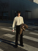 ASCLO ショルダージッパーリブTシャツ (3color)