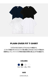 ベーシックラインオーバーフィットTシャツ (4color)