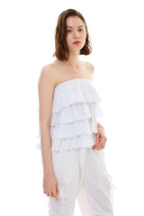 VIVA FRILL TOP SKIRT / WHITE