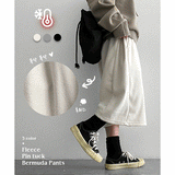 Chisen High density fleece side pintuck Bermuda pants
