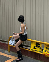 Ribbon Polka Dot Halterneck Sleeveless