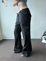 Semi Heart Side Cargo Loose Bootcut Pants 3color
