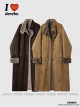 Modern Warm Suede Mustang Long Coat