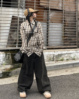 Darky wide balloon denim pants