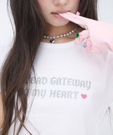 502 グリッターレタリングTシャツ - ホワイト
