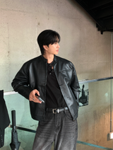  Wayne Biker China Leather Jacket