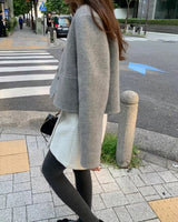 Little Paris Double-breasted Short Wool Coat