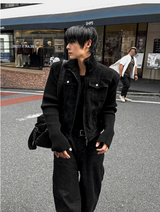 ブラックデニムニットジャケット