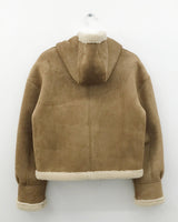 Femme Duffle Hooded Faux Shearling Jacket (2color)