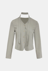 Modern V-neck Muffler Jacket