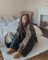 Star Pigment Washing Overfit Brushed Hoodie