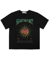 ハートサンセットグラフィックTシャツ_ブラック