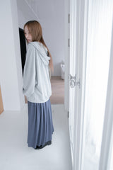 shirring neck hood zip-up(3colors)