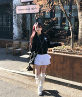 テイクロススタッズアンバランスジップアップ