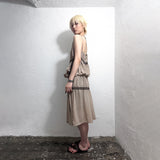 TIED SHIRRING DRESS