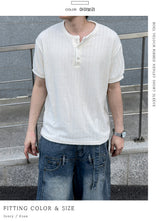 Boel Velour Ribbed Henley Short Sleeve
