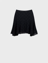 Floral Lace Midi Skirt_Black
