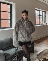 Lolo High Neck Fur Hooded Jumper
