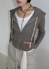 RIB SLIM HOOD ZIP-UP