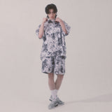 tie-dye cargo shorts_white