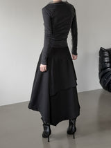 Folden Mesh Layered Collar Tee