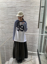 ライアンプリンティングボーダーオーバー長袖Tシャツ
