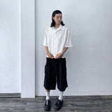 Sheer Openwork Knit Short Sleeve Shirt