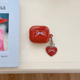 ribbon glossy airpods case(red)