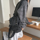 モルコヴィンテージストライプベルトポケットバックパック