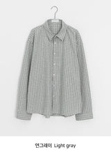 [unisex] シルミチェック長袖シャツ