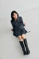 SWAN CROP JACKET / CHARCOAL