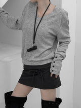 Zven Button V-Neck Knit