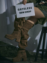 BUCKLE THIGH HIGH BOOTS [LOW]