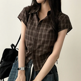 Motsu Check Side String Short Sleeve Shirt