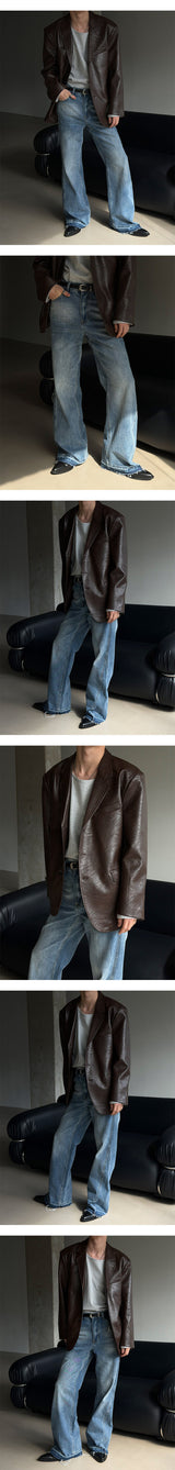 [Unisex] Fade cutting long flare denim pants