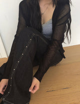Boel Non-Fade Stud Denim Low Bootcut Pants