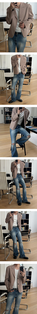 [S/F] Minimal crop blazer(2color)