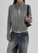 [MADE] Basie Cable Knit Zip-up