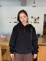 Kistilo Check Half Zip-Up Fleece Hoodie