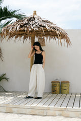 PIN-KNIT BALLOON PANTS (Oatmeal)