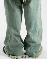 Line Up Layered Wash Denim Skirt Pants