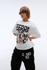 Weekend warrior people artwork T-shirt (White)