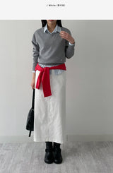Olsen Cotton H-Line Long Skirt