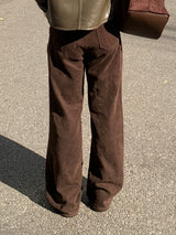 Beloa Peach Cotton Semi-wide Pants